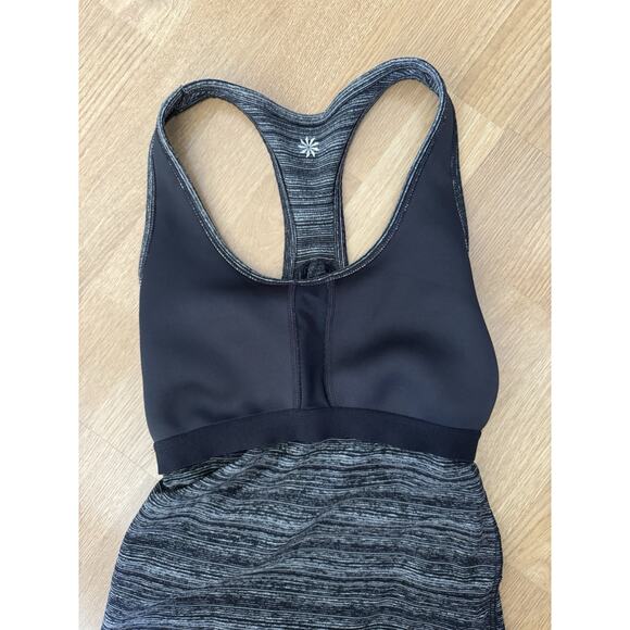 Athleta Women’s Sleeveless Layered Racerback Workout Tank Black Gray Size Small - Picture 8 of 9